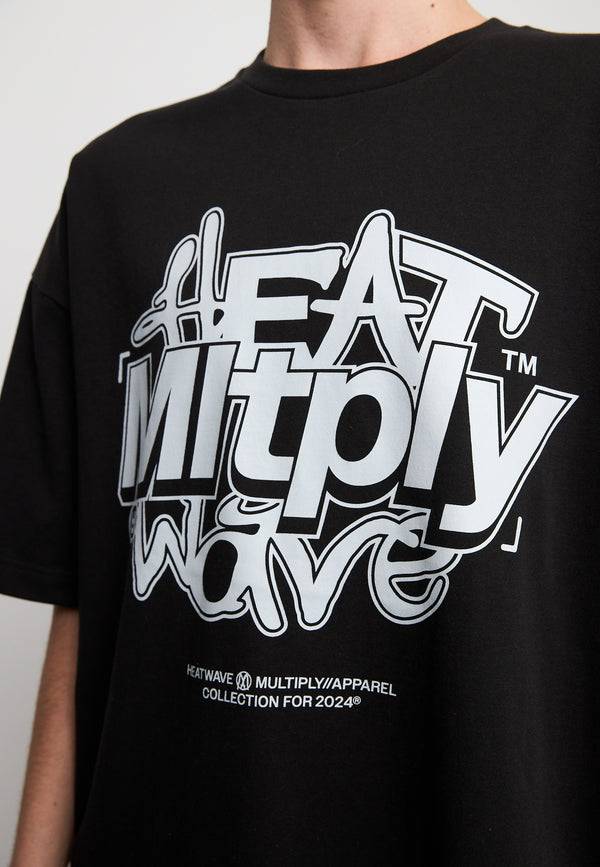 Multiply Spparel Oversize T-Shirt HEAT INDEX Black Soda Washed Kauf eins, bekomm eins gratis