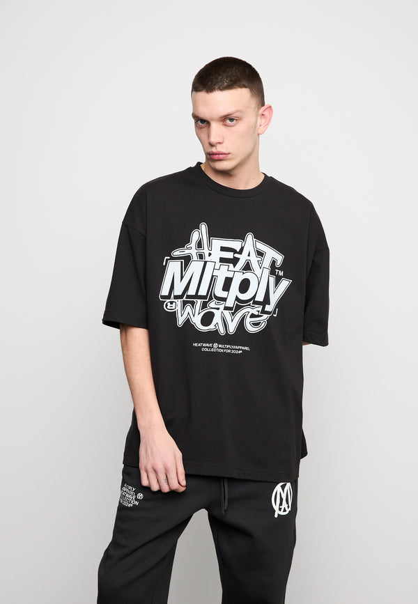 Multiply Spparel Oversize T-Shirt HEAT INDEX Black Soda Washed Kauf eins, bekomm eins gratis