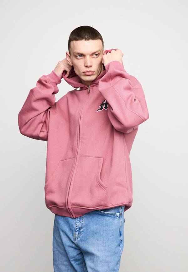 Multiply Spparel Oversize Zip Hoodie SUNNY SIDE Rose Wine Sonderangebote