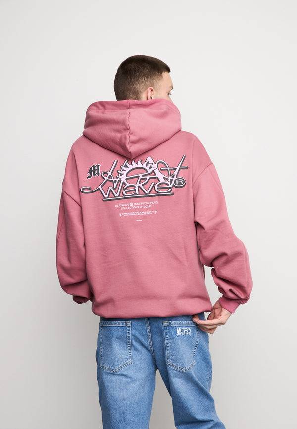Multiply Spparel Oversize Zip Hoodie SUNNY SIDE Rose Wine Sonderangebote