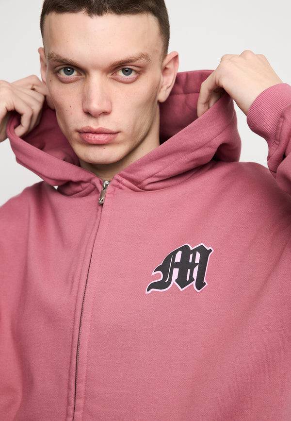 Multiply Spparel Oversize Zip Hoodie SUNNY SIDE Rose Wine Sonderangebote