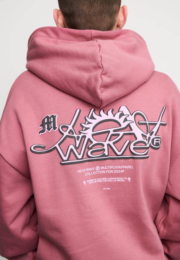 Multiply Spparel Oversize Zip Hoodie SUNNY SIDE Rose Wine Sonderangebote