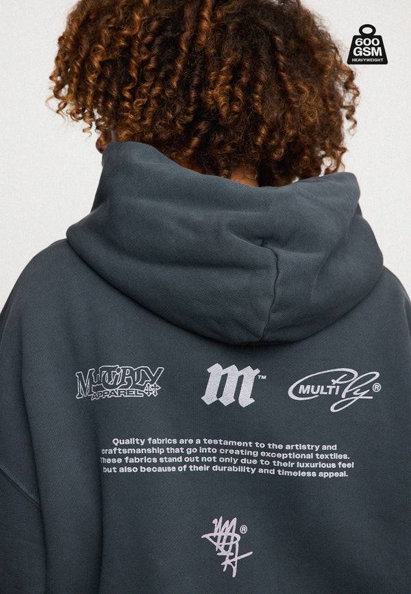 Multiply Spparel Oversize Zip Hoodie WEIGHTY Black Soda JETZT KAUFEN