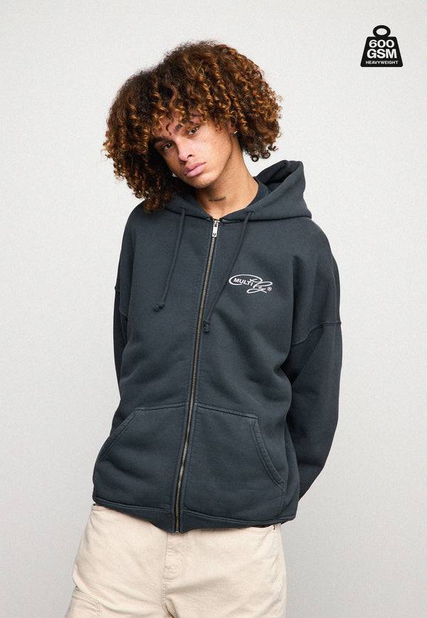 Multiply Spparel Oversize Zip Hoodie WEIGHTY Black Soda JETZT KAUFEN