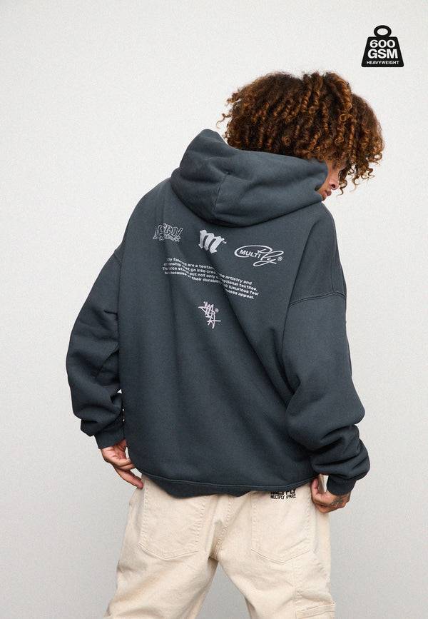Multiply Spparel Oversize Zip Hoodie WEIGHTY Black Soda JETZT KAUFEN