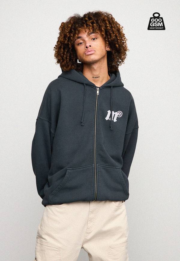 Multiply Spparel Oversize Zip Hoodie MASSIVE Black Soda Neueste Stile