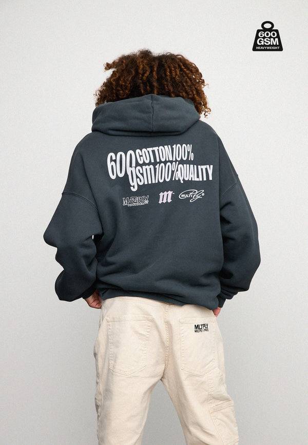 Multiply Spparel Oversize Hoodie HEAVY Black Soda Letzte 2 Tage