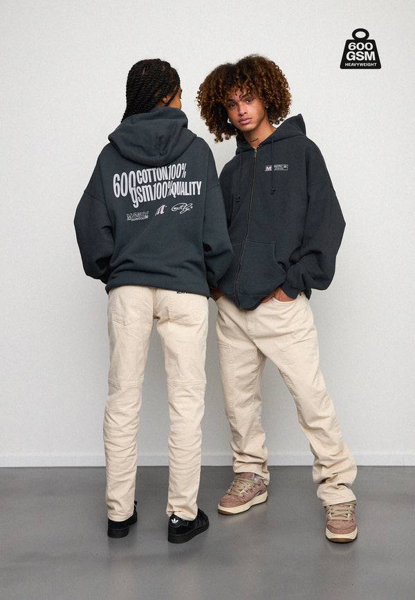 Multiply Spparel Oversize Zip Hoodie HEAVY Black Soda Letzter Tag