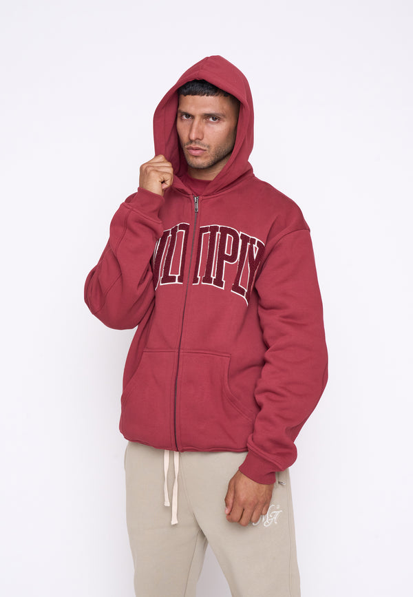 Multiply Spparel Oversize Zip Hoodie MAJOR Ruby Wine Rabatte dieses Monats