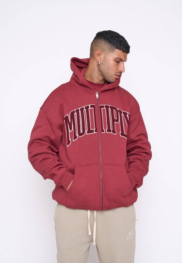 Multiply Spparel Oversize Zip Hoodie MAJOR Ruby Wine Rabatte dieses Monats
