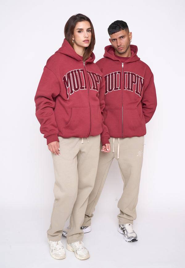 Multiply Spparel Oversize Zip Hoodie MAJOR Ruby Wine Rabatte dieses Monats