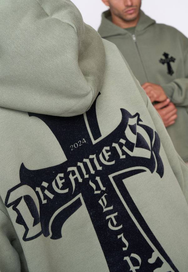 Multiply Spparel Oversize Zip Hoodie CAVALRY Four Leaf Clover Online