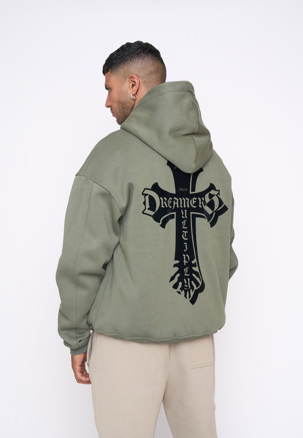 Multiply Spparel Oversize Zip Hoodie CAVALRY Four Leaf Clover Online