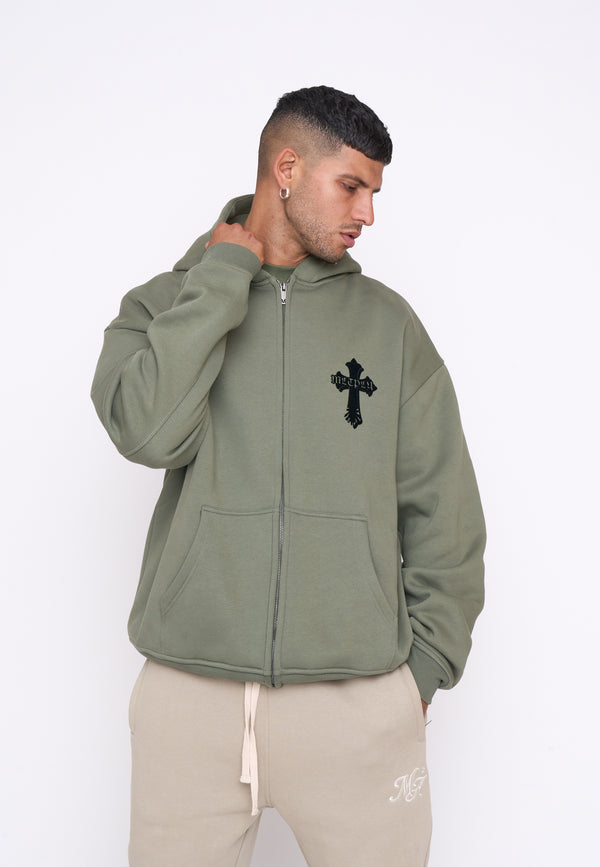 Multiply Spparel Oversize Zip Hoodie CAVALRY Four Leaf Clover Online
