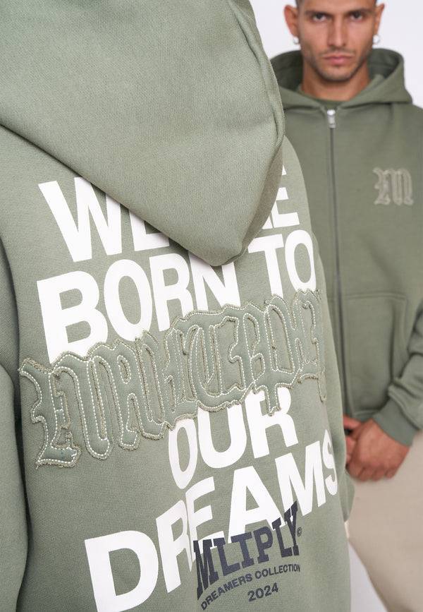 Multiply Spparel Oversize Zip Hoodie DEFENSE Four Leaf Clover Outlet
