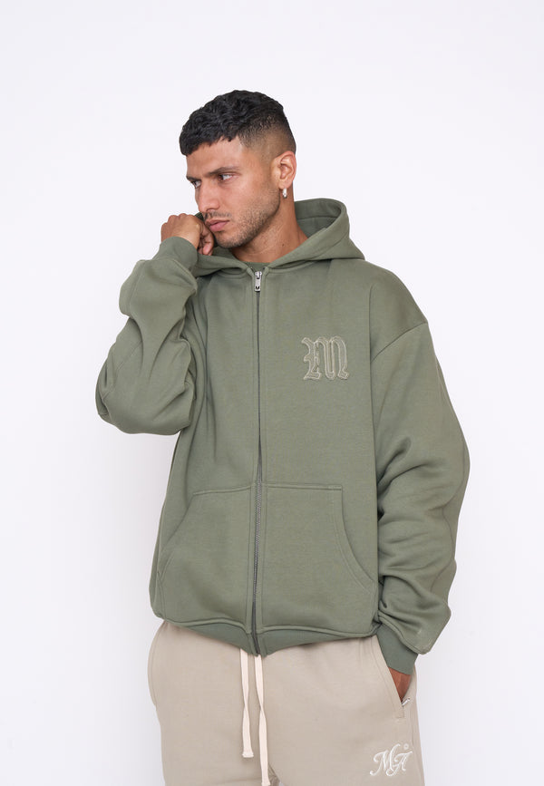 Multiply Spparel Oversize Zip Hoodie DEFENSE Four Leaf Clover Outlet