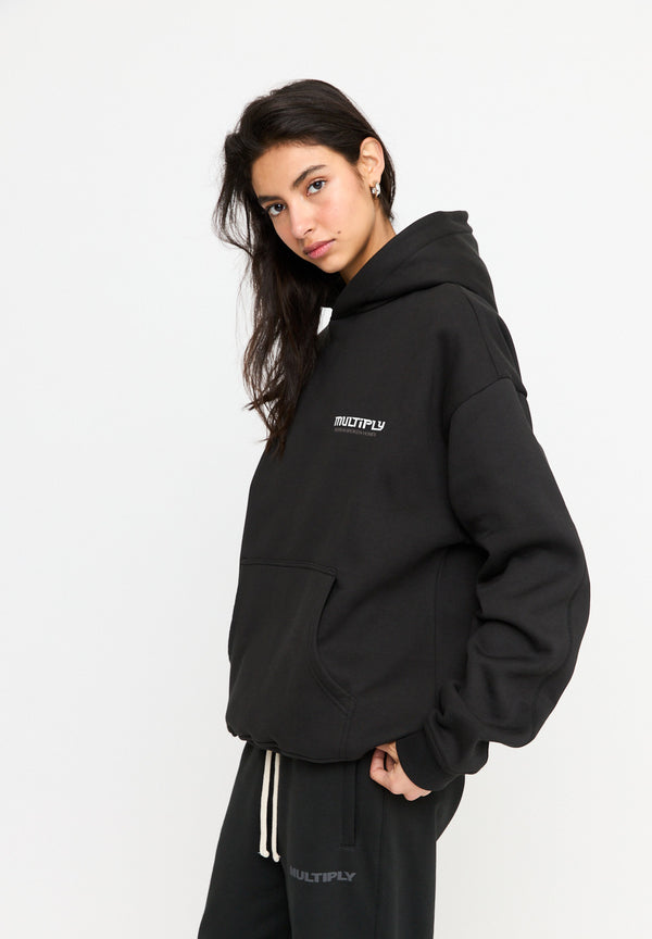Multiply Spparel Oversize Hoodie BROKEN IDENTITY Black Soda Washed Schlussverkauf