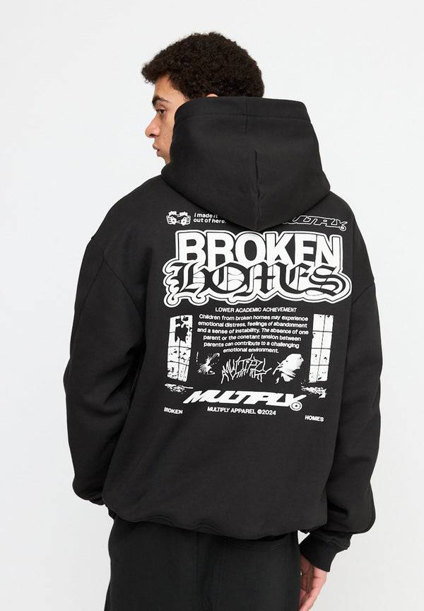 Multiply Spparel Oversize Hoodie DIVORCE Black Soda Washed Blitzverkäufe