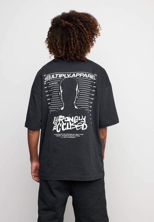 Multiply Spparel Oversize T-Shirt CALUMNY Black Soda Washed Fabrik Onlineshop