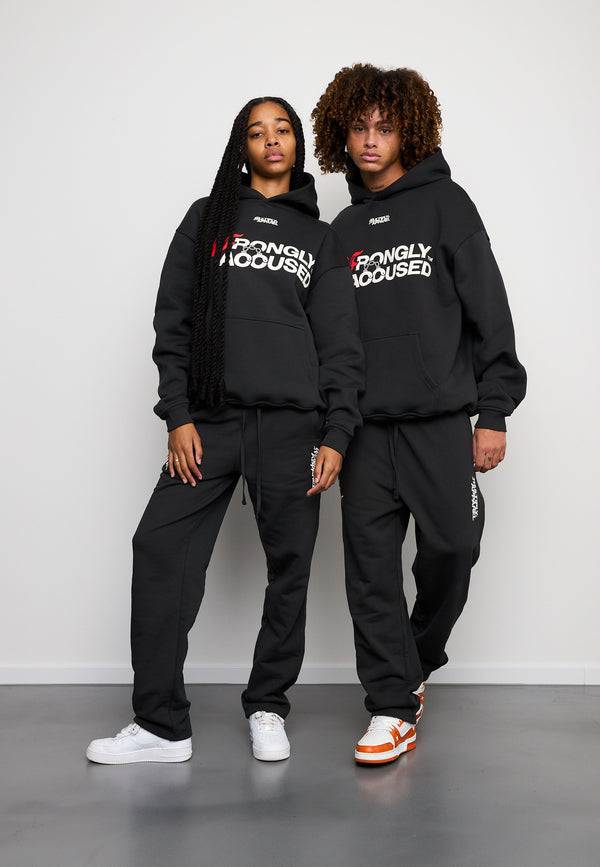 Multiply Spparel Oversize Hoodie INJUSTICE Black Soda Washed Preisnachlass