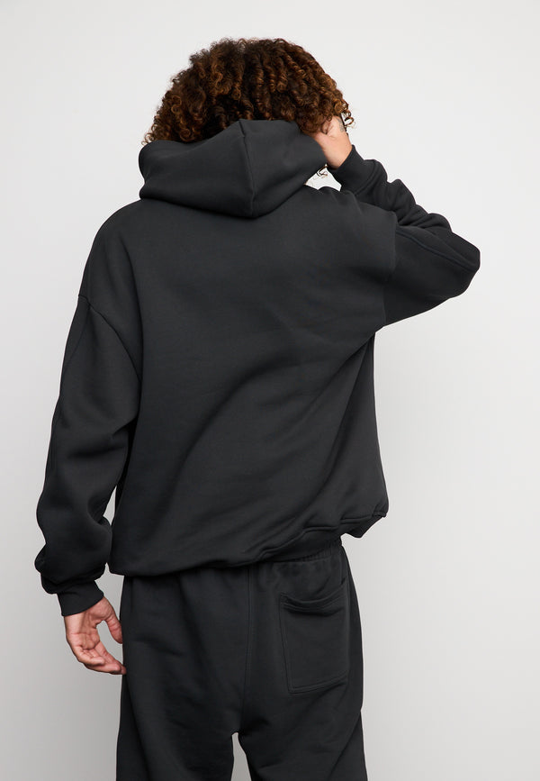 Multiply Spparel Oversize Hoodie INJUSTICE Black Soda Washed Preisnachlass