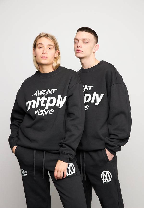 Multiply Spparel Oversize Sweatshirt MLTPLY WAVE Black Soda Washed