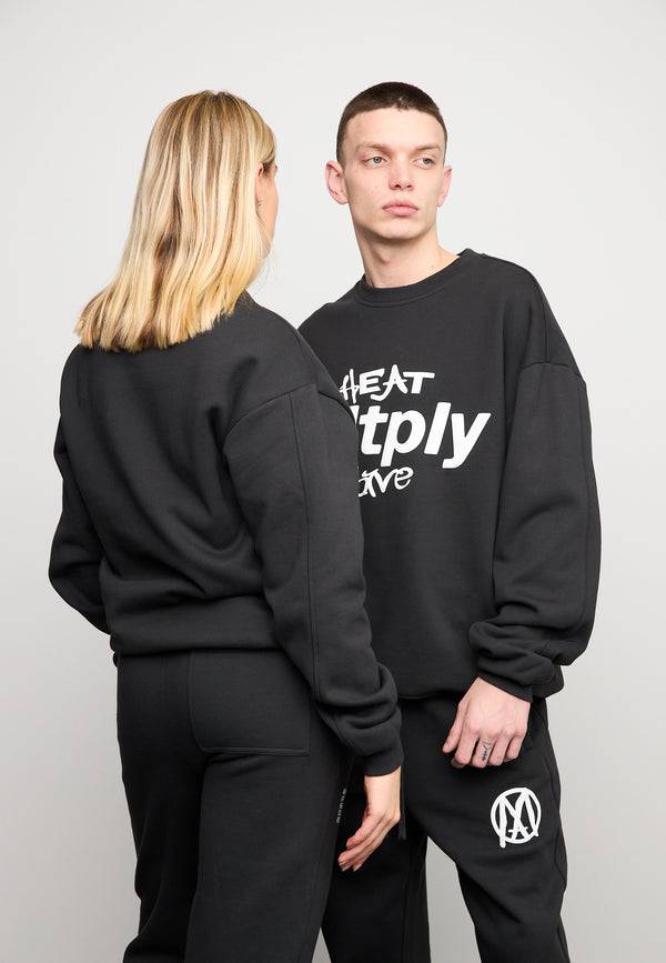 Multiply Spparel Oversize Sweatshirt MLTPLY WAVE Black Soda Washed Saisonschlussverkauf