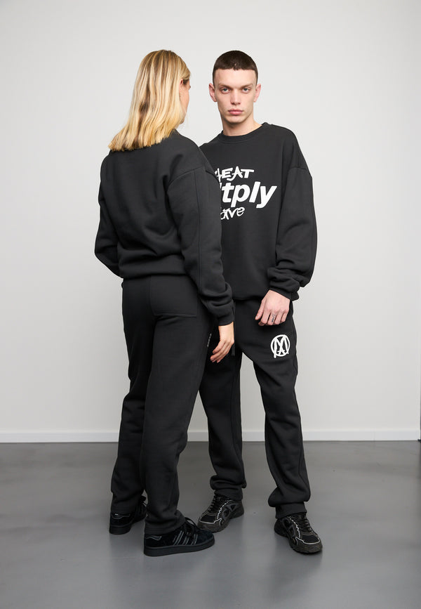 Multiply Spparel Oversize Sweatshirt MLTPLY WAVE Black Soda Washed Saisonschlussverkauf
