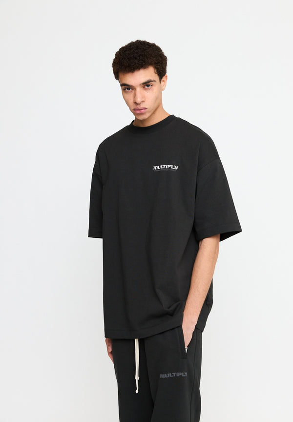 Multiply Spparel Oversize T-Shirt BROKEN IDENTITY Black Soda Washed Online Outlet