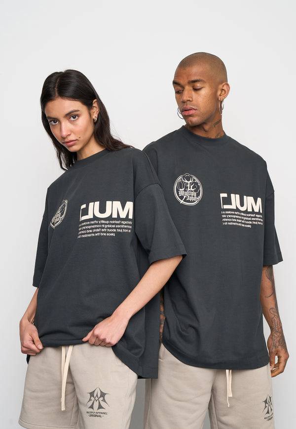 Multiply Spparel Oversize T-Shirt ROOTS Black Soda Washed Zeitlich begrenztes Angebot