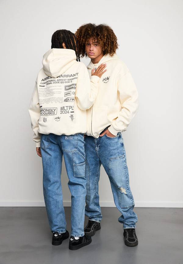 Multiply Spparel Oversize Zip Hoodie WARRANT Egret Große Rabatte
