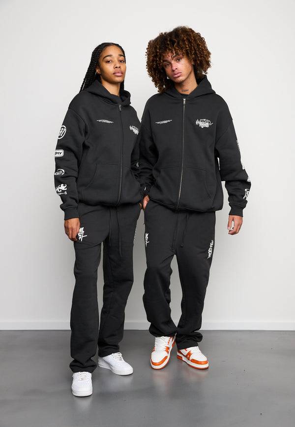 Multiply Spparel Oversize Zip Hoodie TRUTH Black Soda Washed Bestseller