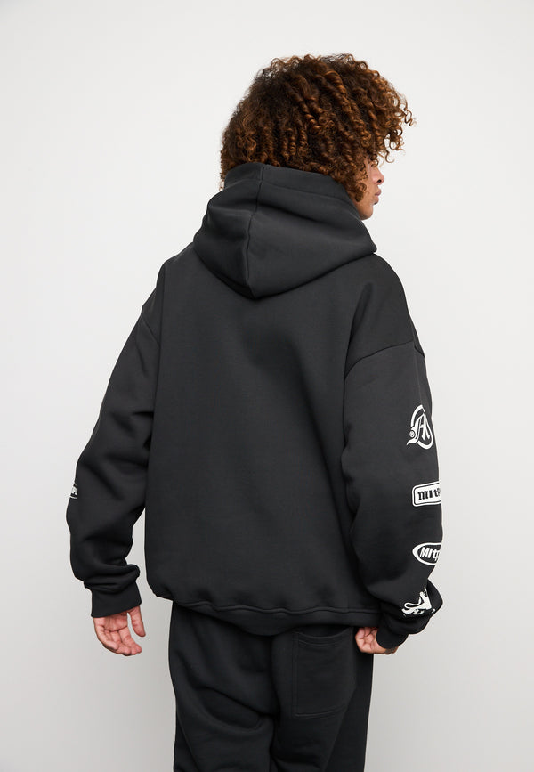 Multiply Spparel Oversize Zip Hoodie TRUTH Black Soda Washed Bestseller