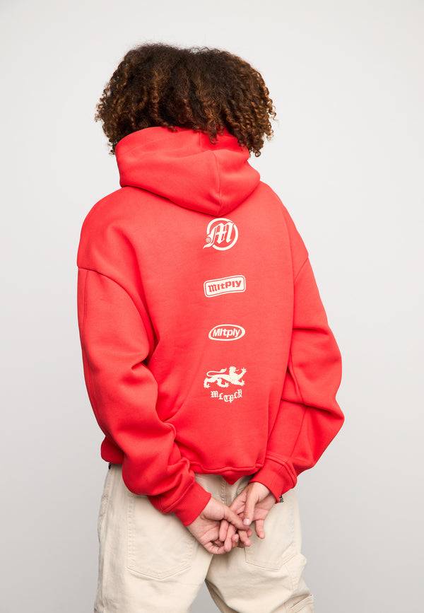 Multiply Spparel Oversize Hoodie JUDGMENT Flame Scarlet Räumungsverkauf