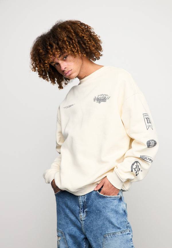 Multiply Spparel Oversize Sweatshirt TRUTH Egret Kauf eins, bekomm eins gratis