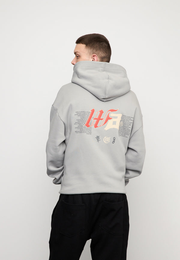 Multiply Spparel Oversize Zip Hoodie DEFAMATION Ultimate Grey Tiefpreis