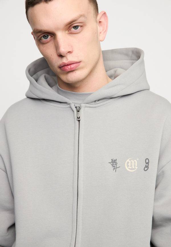 Multiply Spparel Oversize Zip Hoodie DEFAMATION Ultimate Grey Tiefpreis