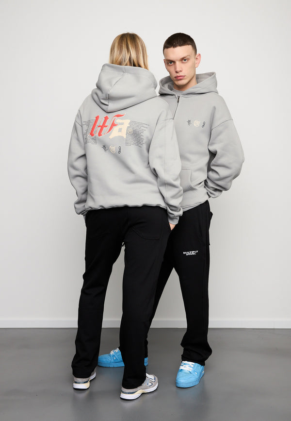 Multiply Spparel Oversize Zip Hoodie DEFAMATION Ultimate Grey Tiefpreis