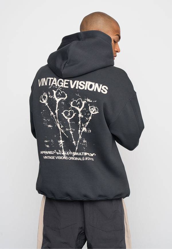 Multiply Spparel Oversize Hoodie V Visions Black Soda Washed Wochenangebot