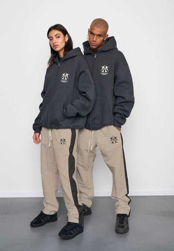Multiply Spparel Oversize Zip Hoodie SKETCH Black Soda Washed Letzte 3 Tage