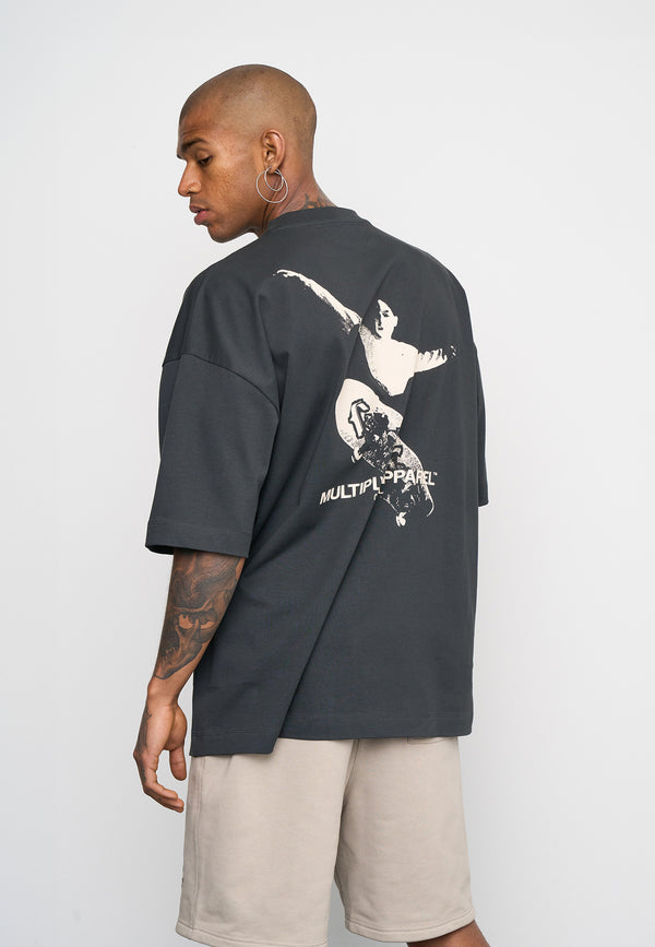 Multiply Spparel Oversize T-Shirt KICKFLIP Black Soda Washed Neueste Stile