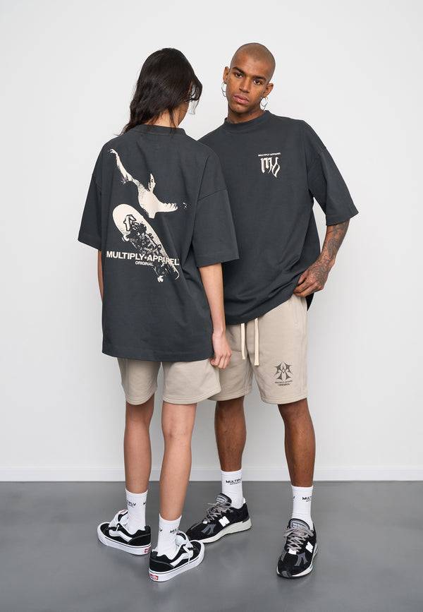 Multiply Spparel Oversize T-Shirt KICKFLIP Black Soda Washed Neueste Stile