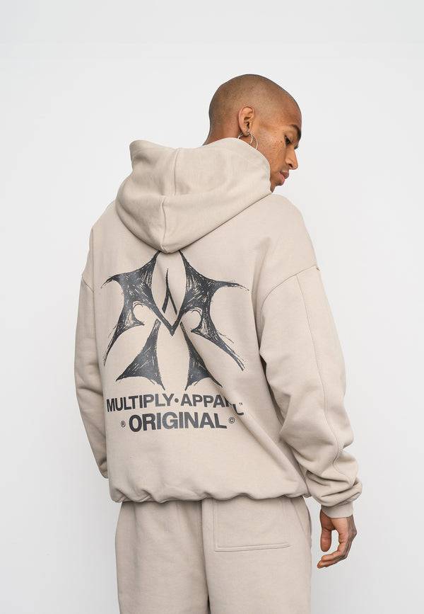 Multiply Spparel Oversize Zip Hoodie SKETCH Vintage Khaki Zeitbegrenzte Promotion