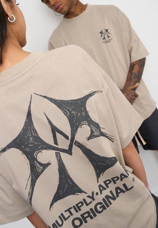 Multiply Spparel Oversize T-Shirt SKETCH Vintage Khaki Bis zu 60% Rabatt