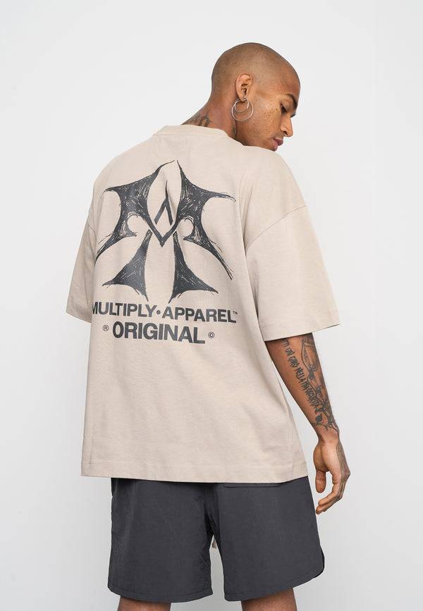 Multiply Spparel Oversize T-Shirt SKETCH Vintage Khaki Bis zu 60% Rabatt
