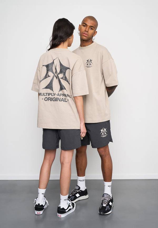 Multiply Spparel Oversize T-Shirt SKETCH Vintage Khaki Bis zu 60% Rabatt