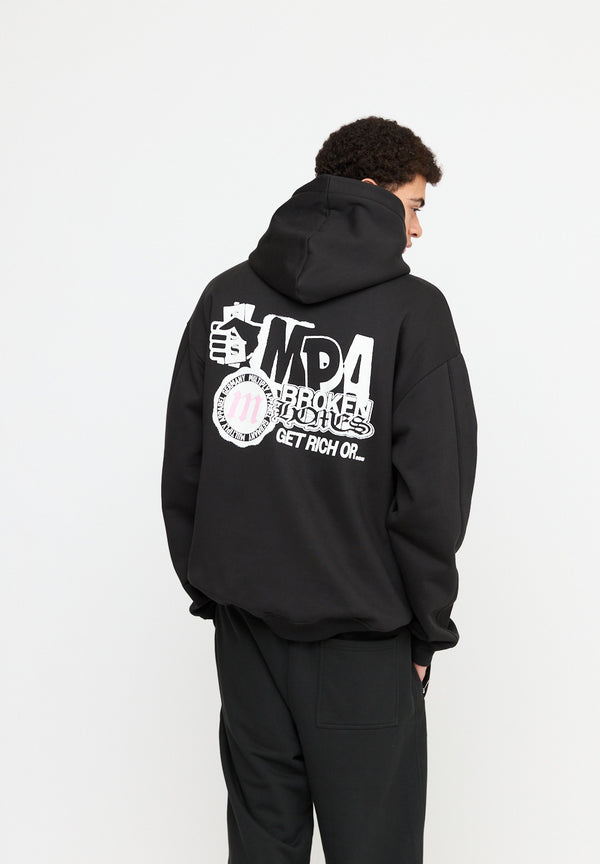 Multiply Spparel Oversize Hoodie SEPARATION Black Soda Washed Nur noch ein Tag übrig
