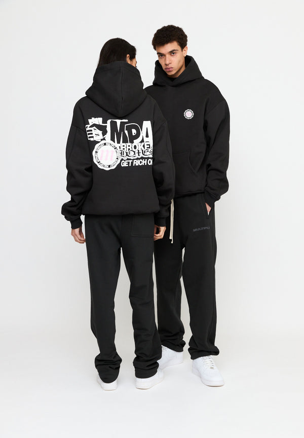 Multiply Spparel Oversize Hoodie SEPARATION Black Soda Washed Nur noch ein Tag übrig
