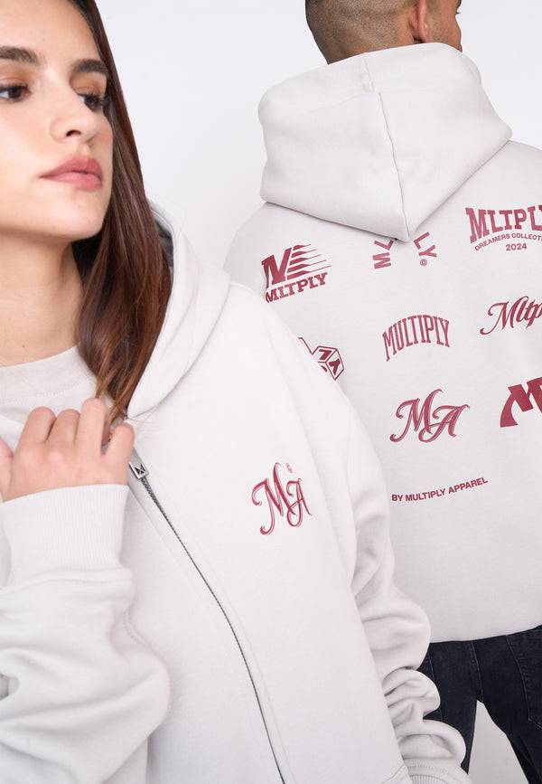 Multiply Spparel Oversize Zip Hoodie COMPETITION Dove Clearance-Verkauf