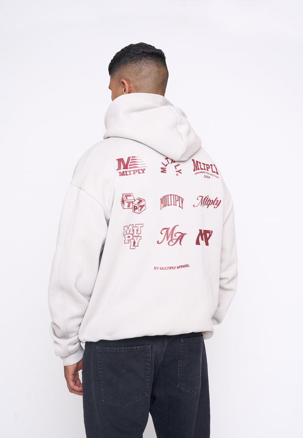 Multiply Spparel Oversize Zip Hoodie COMPETITION Dove Clearance-Verkauf